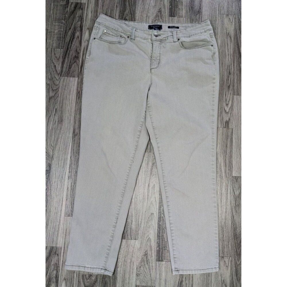 Charter Club Size 16 Skinny Stretch Ankle Pockets Grey Denim‎ Jeans